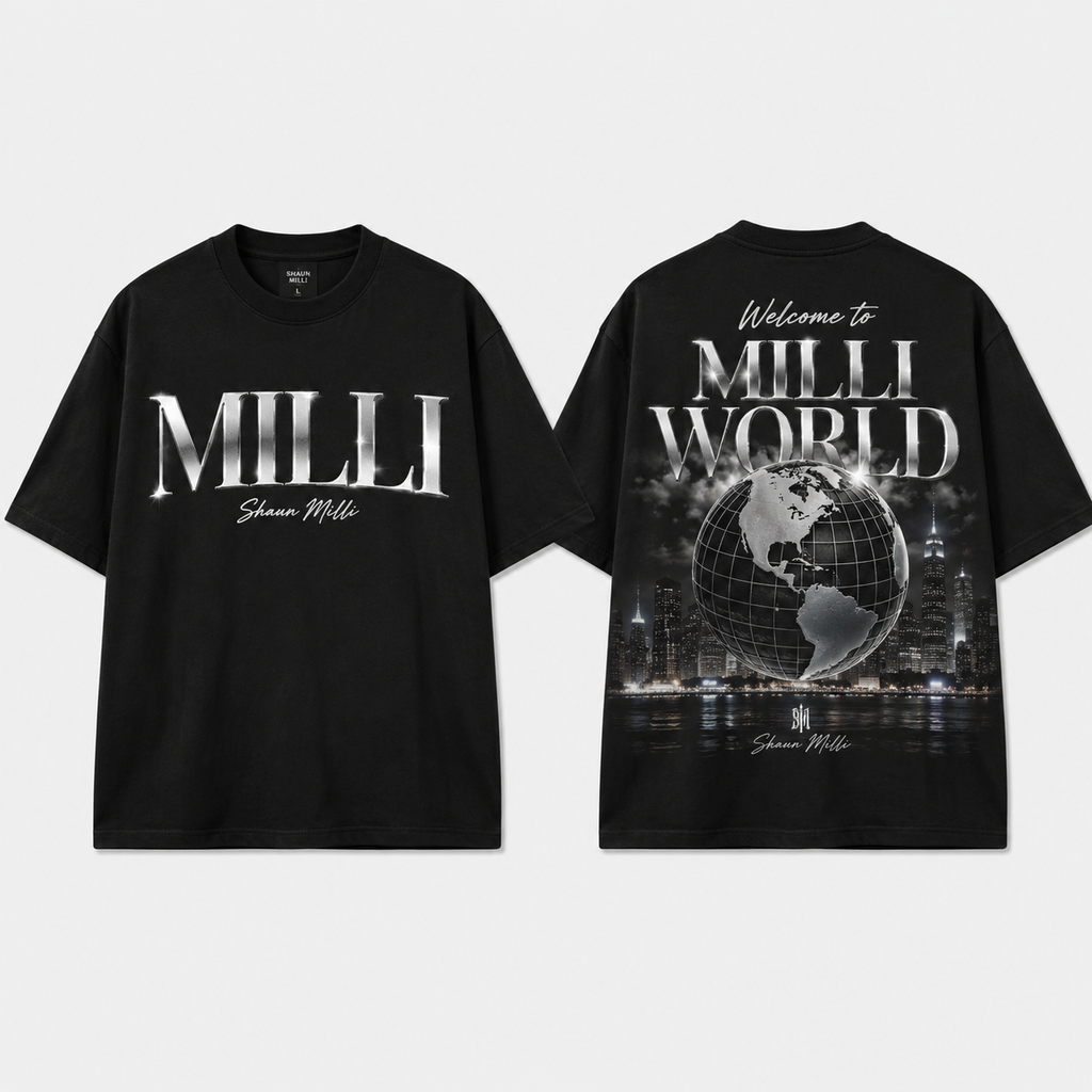 SHAUN MILLI WORLD GRAPHIC TEE SHIRT