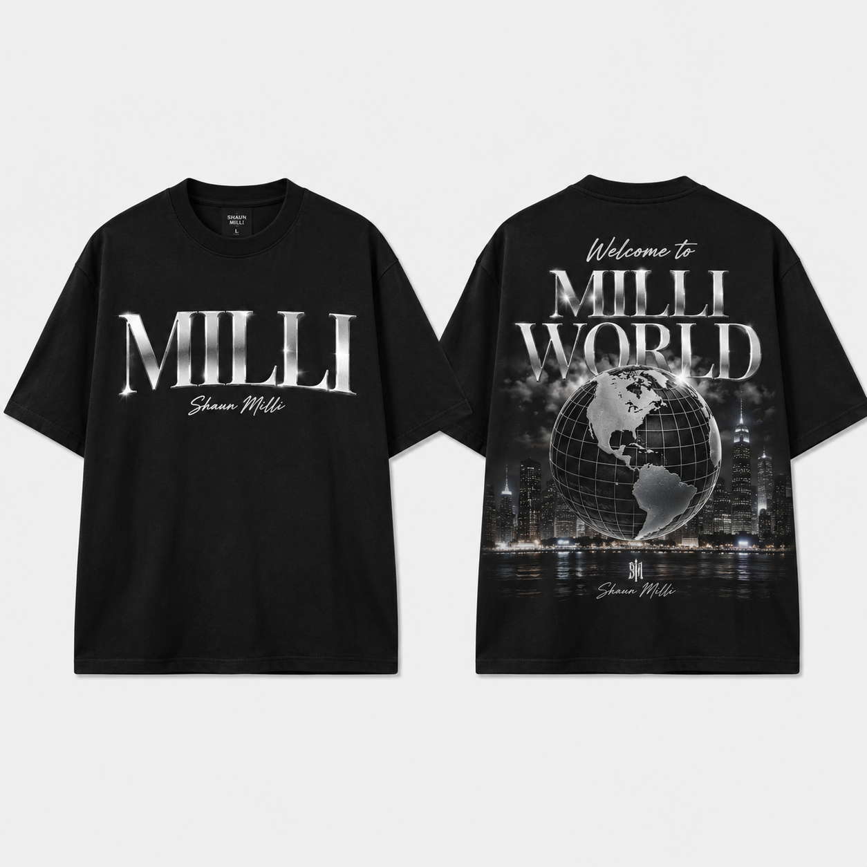 SHAUN MILLI WORLD GRAPHIC TEE SHIRT